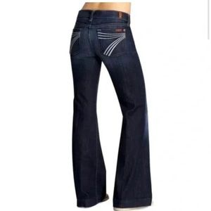 7 For All Mankind Dojo Jeans Wide Leg Flare Blue Size 27